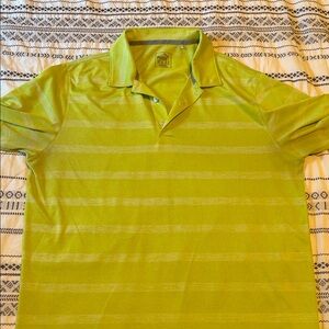 Puma Lime Green Striped Polo Shirt